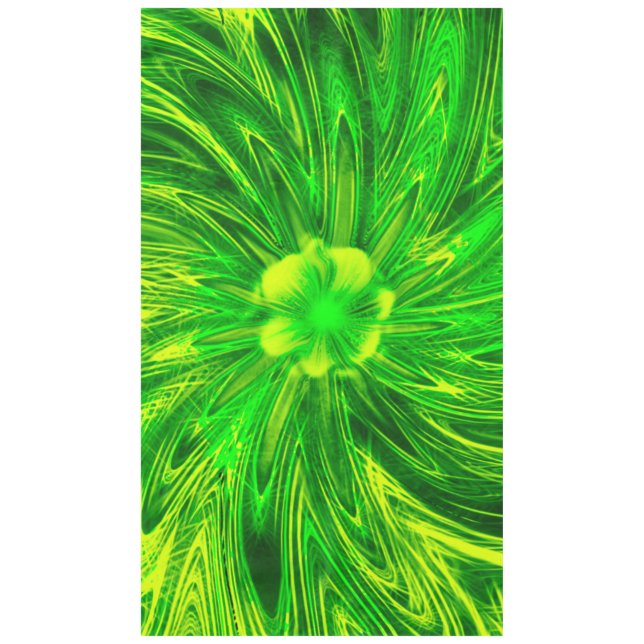 Tablecloth Abstract Lines Green Flower (Front)