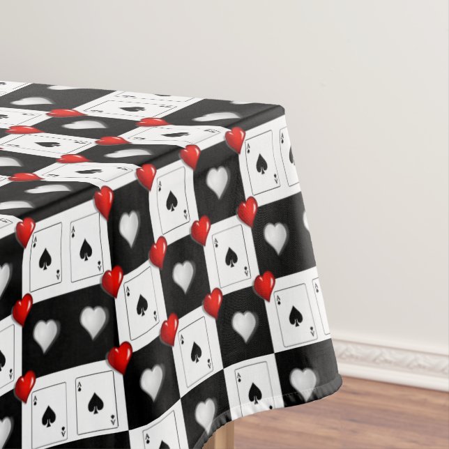 Tablecloth Ace Card Spades Red Hearts (In Situ)