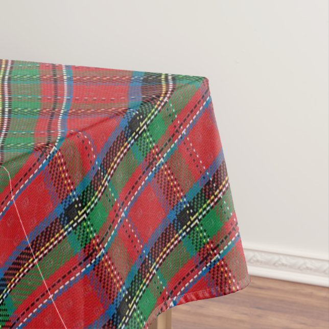 Tablecloth Christmas Plaid Red, Blue Green Plaid (In Situ)