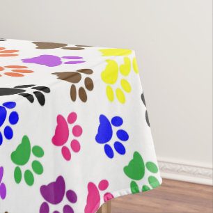 Tablecloth Colorful Colors Paw Prints