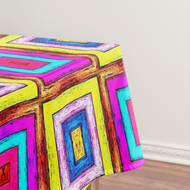 Tablecloth Colourful Colours Squares (In Situ)