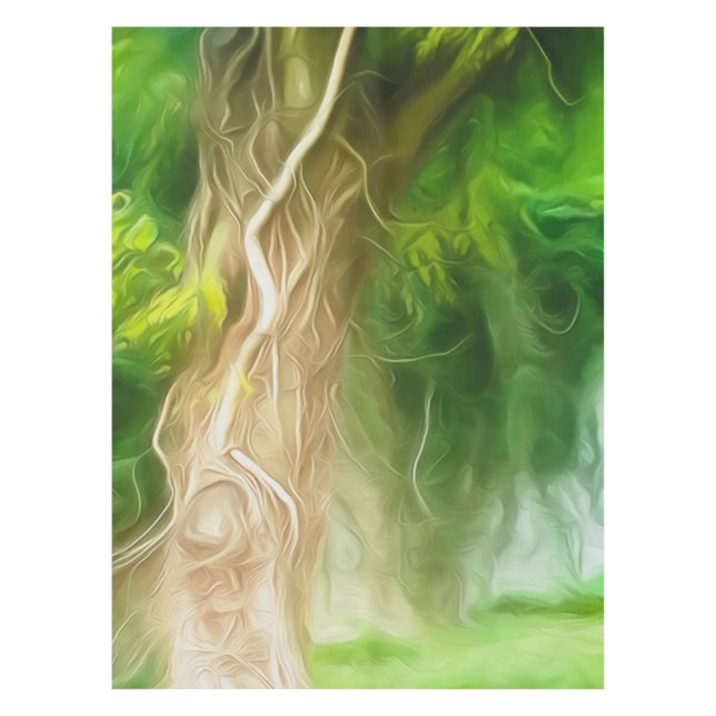 Tablecloth Dream Light Green Tree (Front)