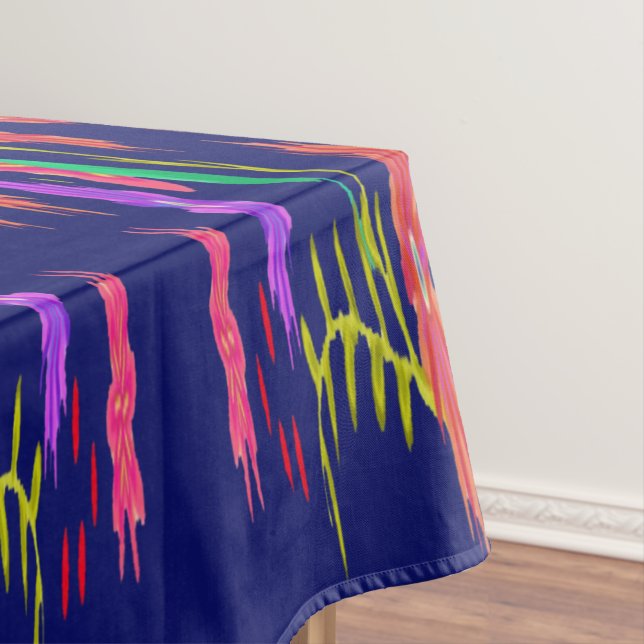 Tablecloth navy blue patterned design (In Situ)