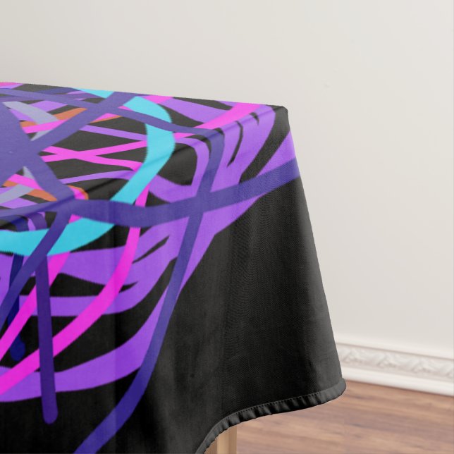 Tablecloth, Purple Inspiration Kaleidoscope Flower Tablecloth (In Situ)