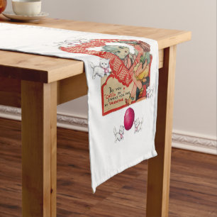 Tablecloth Runner Valentines Kitten