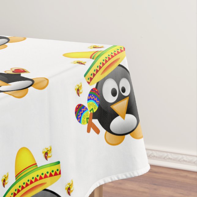 Tablecloth Valentine's Day Penguin Hearts (In Situ)