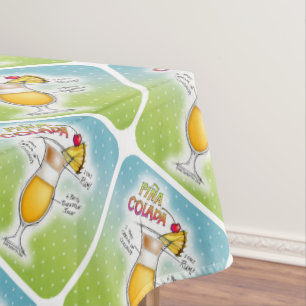 TABLECLOTHS - PINA COLADA RECIPE COCKTAIL ART