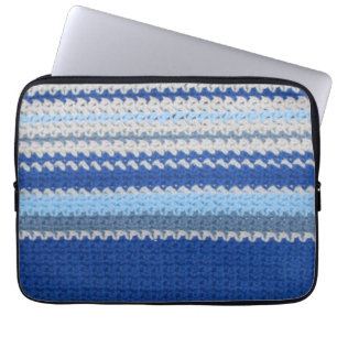 Tablet case - Blue Stripes in Crochet
