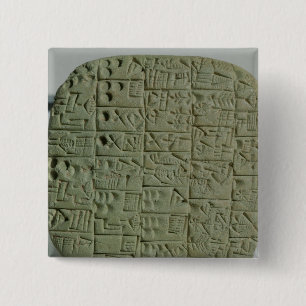 Tablet with cuneiform script 15 cm square badge