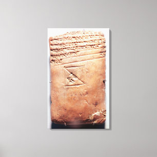 Tablet with cuneiform script, c.1830-1530 BC Canvas Print