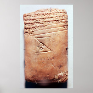Tablet with cuneiform script, c.1830-1530 BC Poster