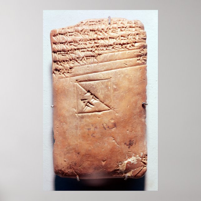 Tablet with cuneiform script, c.1830-1530 BC Poster (Front)