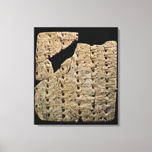 Tablet with cuneiform script, from Uruk Canvas Print