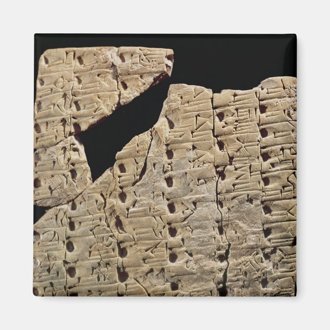 Tablet with cuneiform script, from Uruk Magnet (Front)