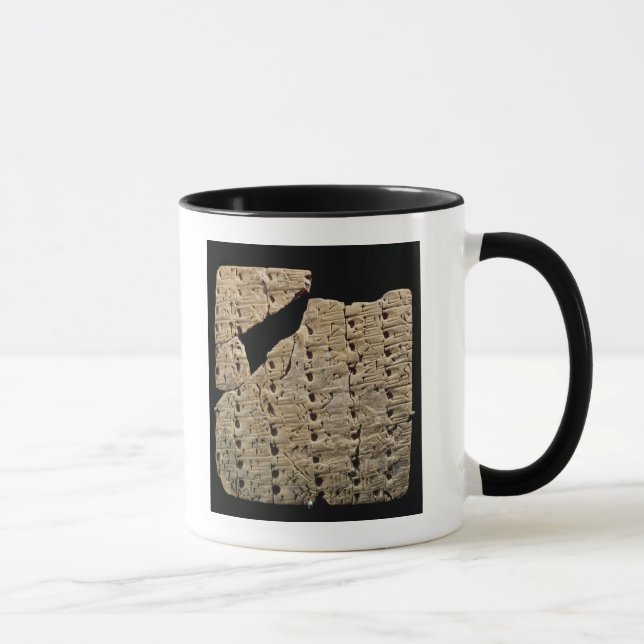 Tablet with cuneiform script, from Uruk Mug (Right)