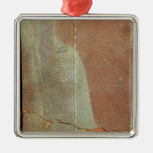 Tablet with the history of King Sargon II Metal Tree Decoration