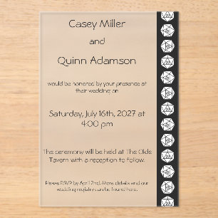 Tabletop Chic in Black Acrylic Wedding Invitations
