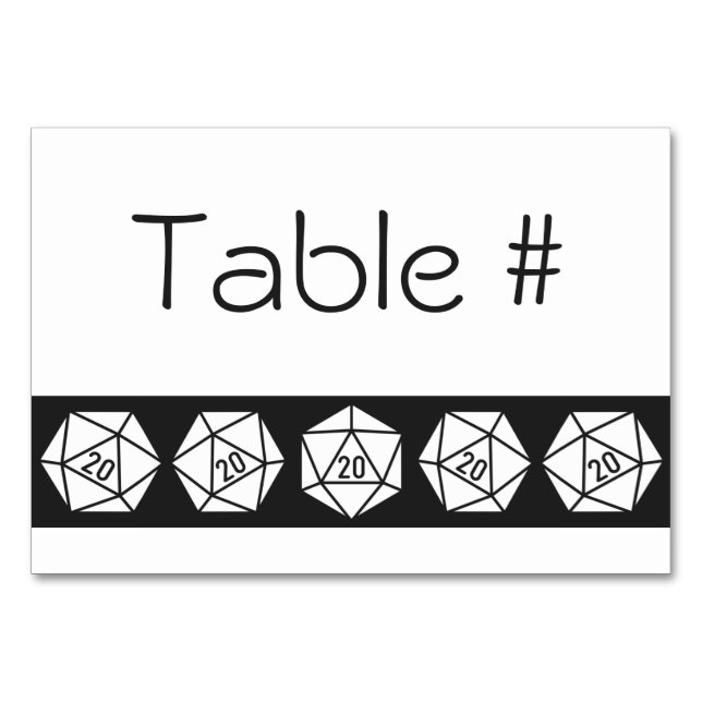 Tabletop Chic in Black Table Card (Front)