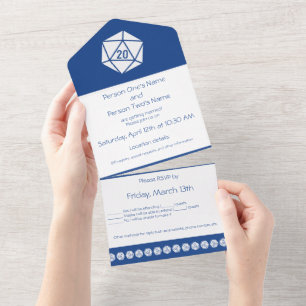 Tabletop Chic in Blue All In One Invitation