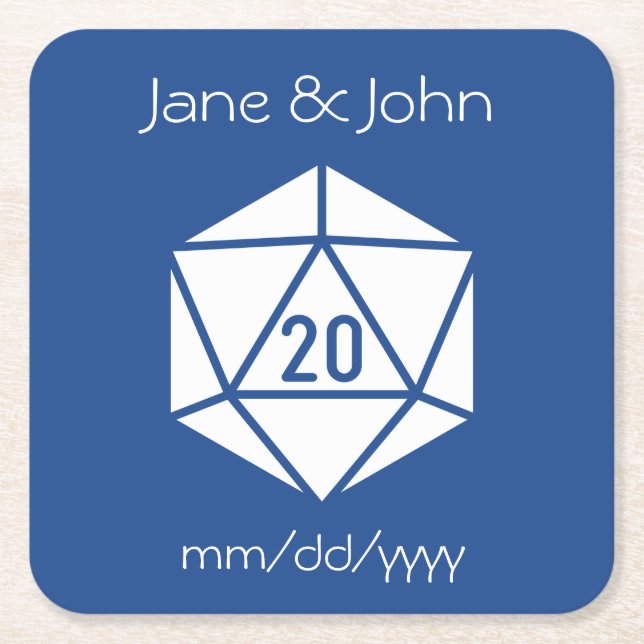 Tabletop Chic in Blue Paper Coaster (Front)