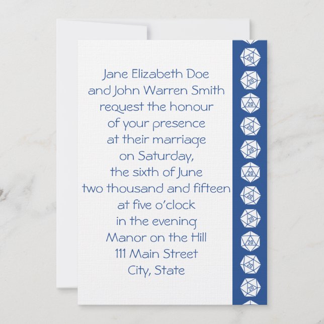 Tabletop Chic in Blue Wedding Invitation (Front)