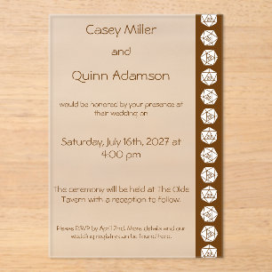 Tabletop Chic in Chocolate Acrylic Wedding Invitations