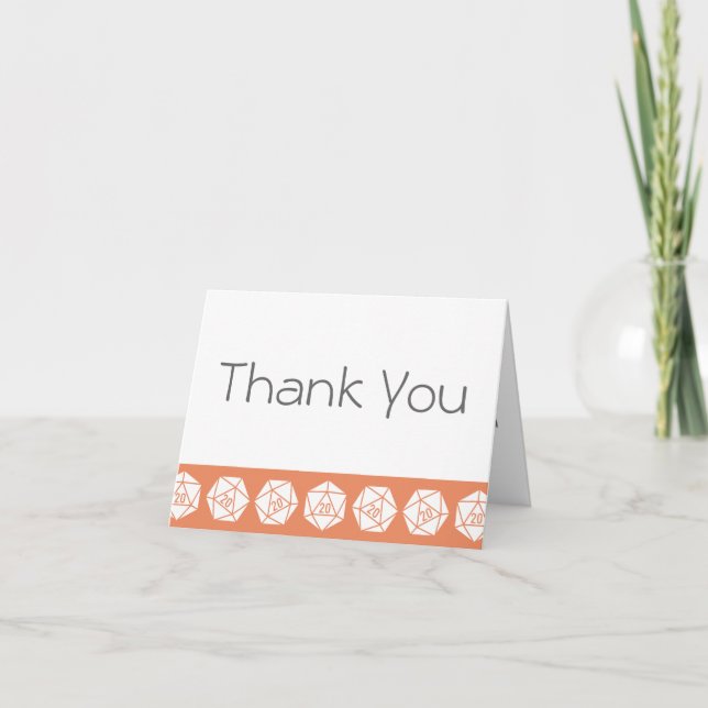 Tabletop Chic in Coral Thank You Card (Front)