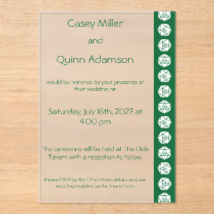 Tabletop Chic in Green Acrylic Wedding Invitations