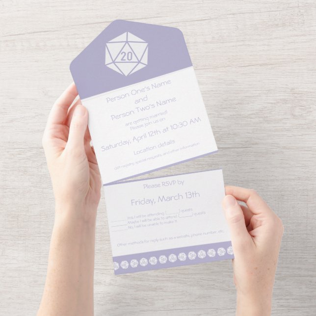 Tabletop Chic in Lavender All In One Invitation (Tearaway)