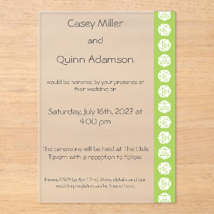 Tabletop Chic in Peridot Acrylic Wedding  Invitations