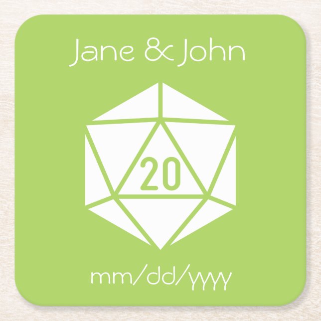 Tabletop Chic in Peridot Paper Coaster (Front)