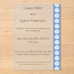 Tabletop Chic in Periwinkle Acrylic Wedding  Invitations