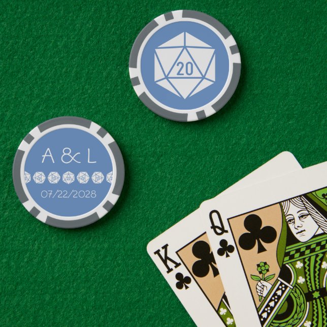 Tabletop Chic in Periwinkle Poker Chips (Poker Table (Double))