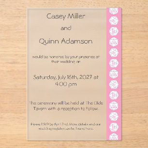 Tabletop Chic in Petal Pink Acrylic Wedding  Invitations