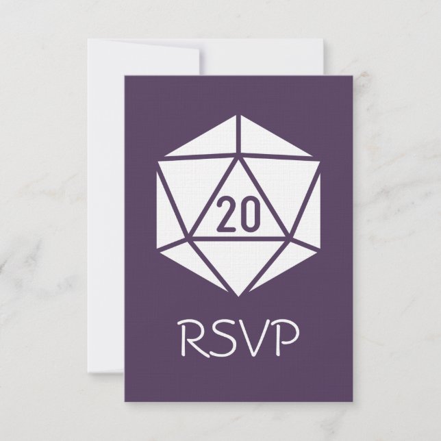 Tabletop Chic in Purple RSVP Card (Front)