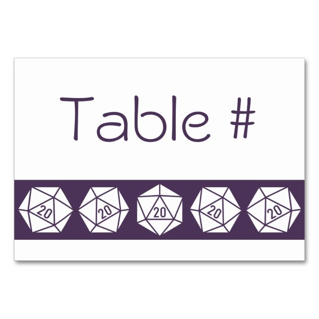 Tabletop Chic in Purple Table Card (Front)