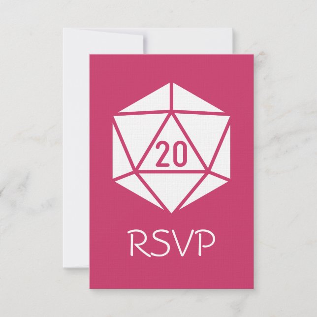 Tabletop Chic in Raspberry RSVP Card (Front)