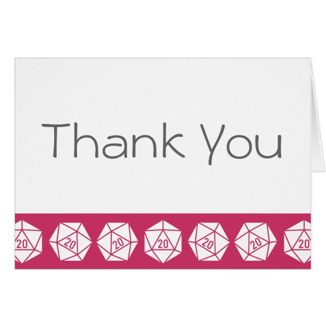 Tabletop Chic in Raspberry Thank You Card (Front Horizontal)