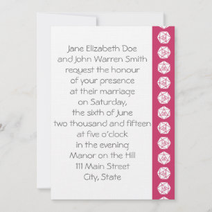 Tabletop Chic in Raspberry Wedding Invitation