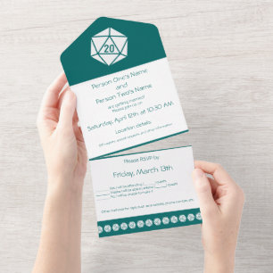 Tabletop Chic in Teal All In One Invitation