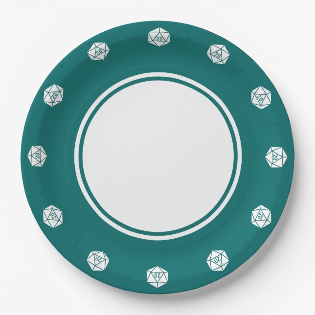 Tabletop Chic in Teal Paper Plate (Front)