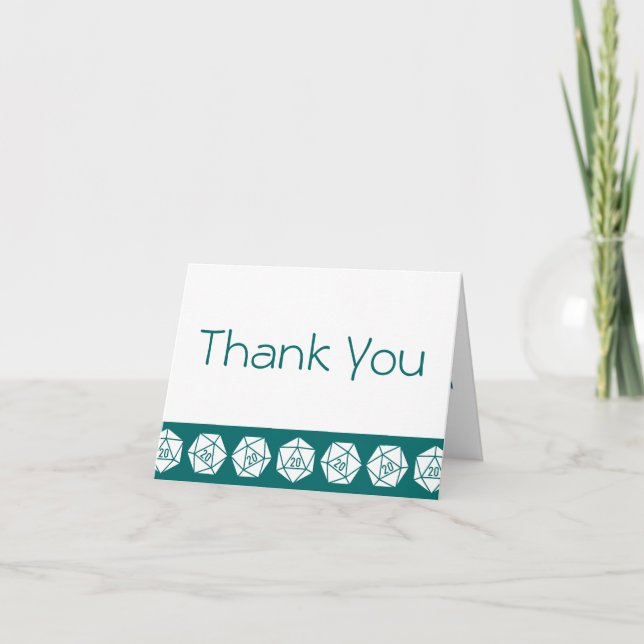 Tabletop Chic in Teal Thank You Card (Front)