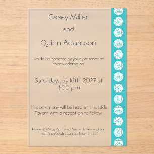 Tabletop Chic in Turquoise Acrylic Wedding  Invitations