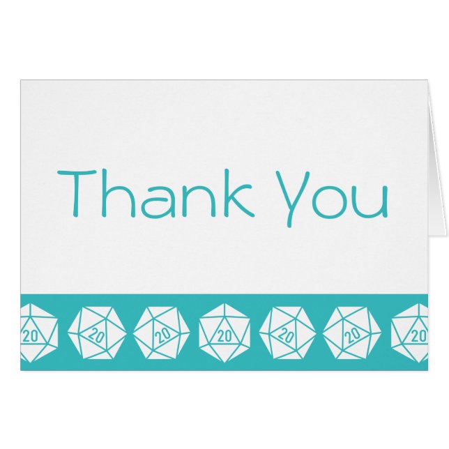 Tabletop Chic in Turquoise Thank You Card (Front Horizontal)