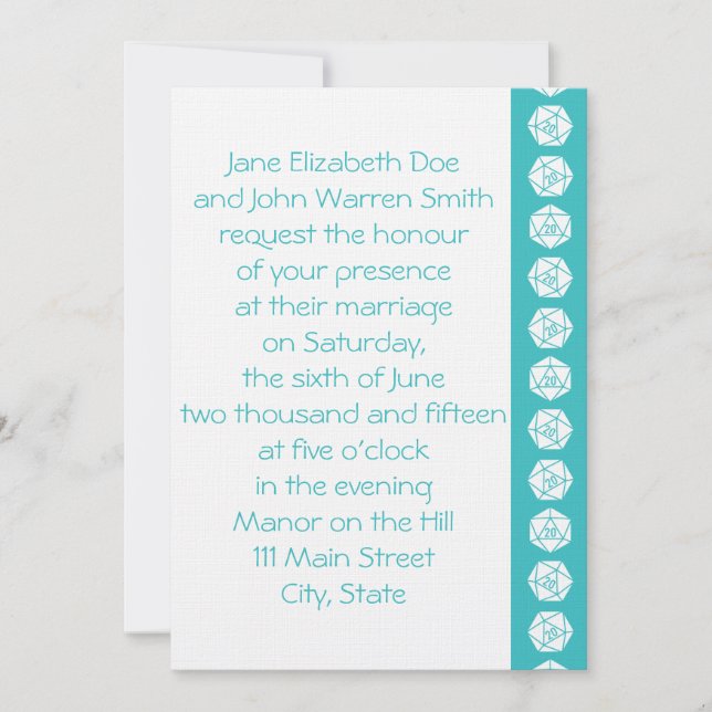 Tabletop Chic in Turquoise Wedding Invitation (Front)