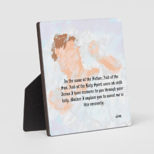Tabletop Easel With Canvas : Saviour Jesus Chris Plaque