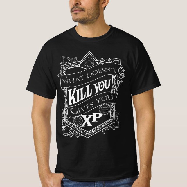 Tabletop Gaming Gift Gives You XP Dice T-Shirt (Front)