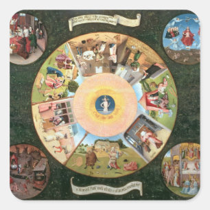 Tabletop of the Seven Deadly Sins Square Sticker
