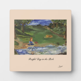 Tabletop Plaque Easel  :   Restful Day in the Park