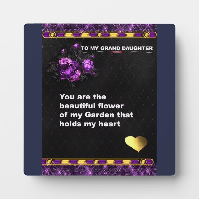 Tabletop Plaque, gift to my grand daughter on Plaque (Front)